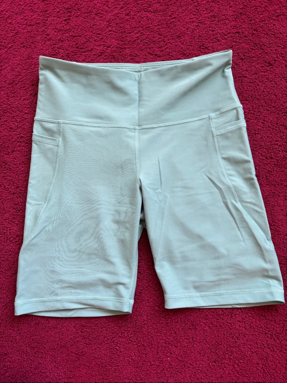 Old Navy High-Waist Sage Green Bike Shorts with Side Pockets